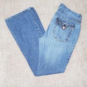 Hippie Embroidered Flap Pocket Jeans
